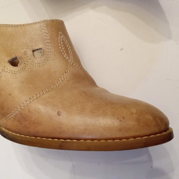 Rosita Leather Boots/Mules Clogs Stacked Look High Heels 70s VTG size 8 M Shoes - Picture 2 of 6